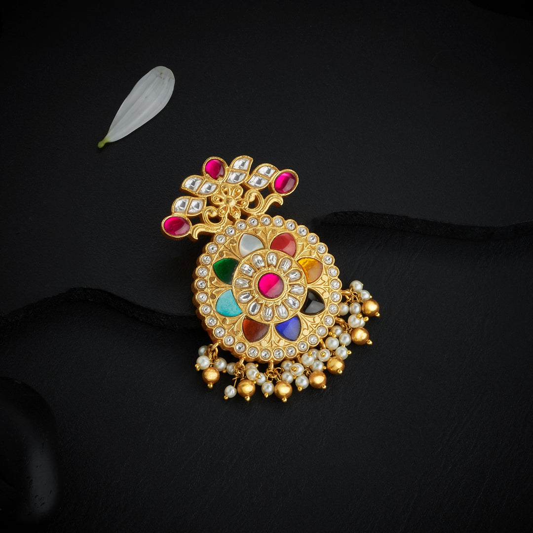 Navaratna Kundan Pendant Set