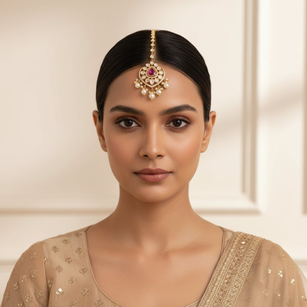 Rosette Elegance Victorian Maang Tikka