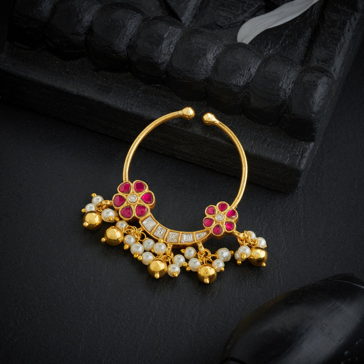 Dulhan Floral Kundan Nath