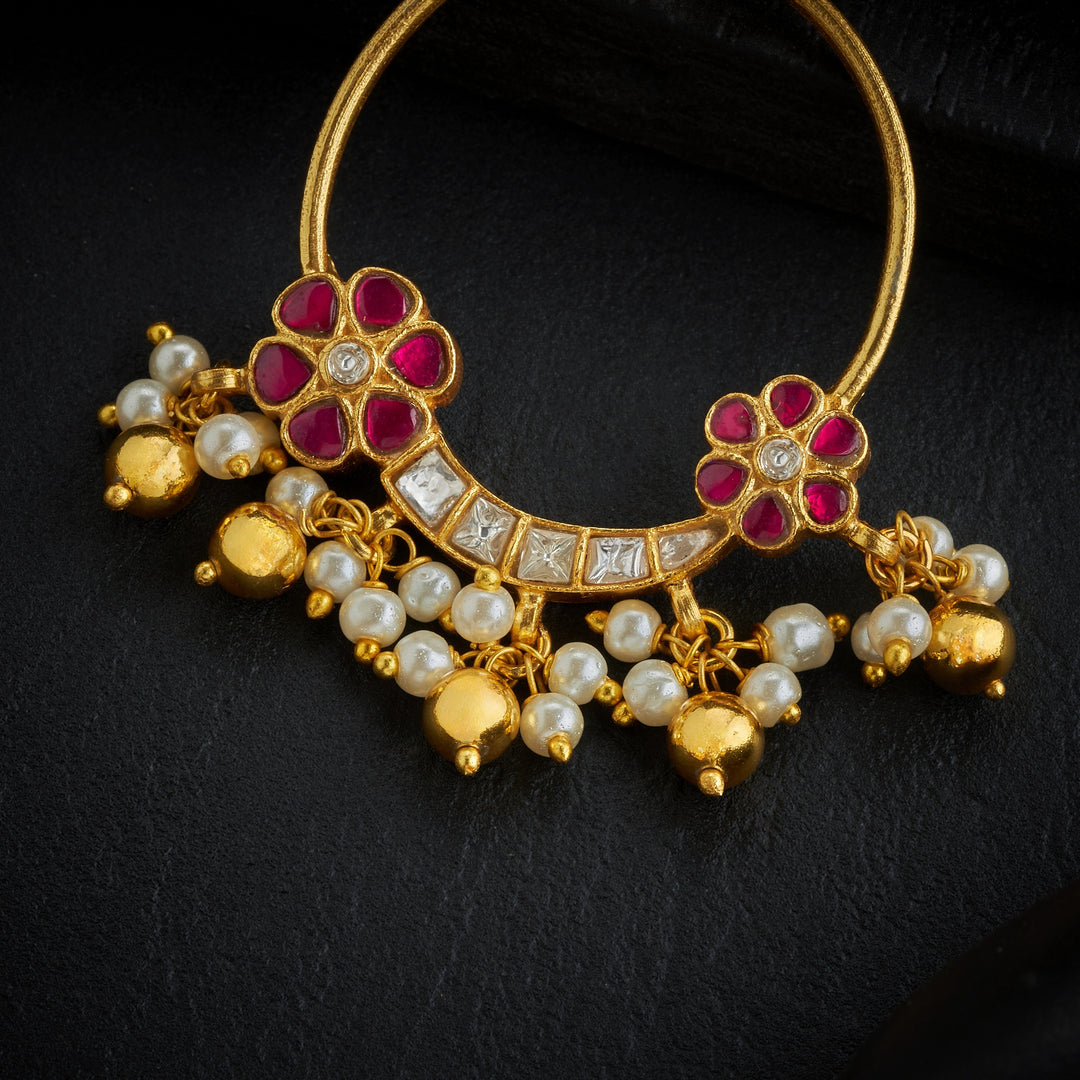 Dulhan Floral Kundan Nath