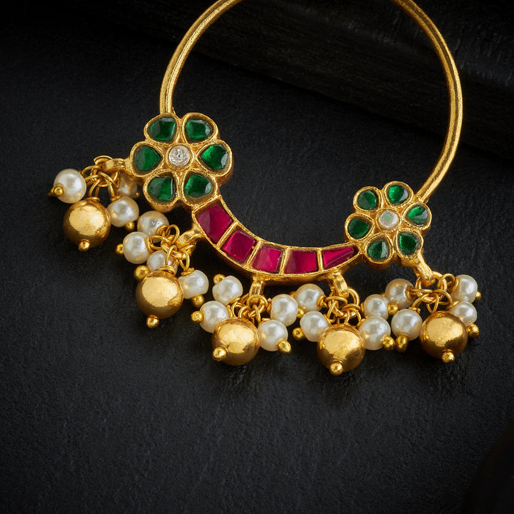 Dulhan Floral Kundan Nath