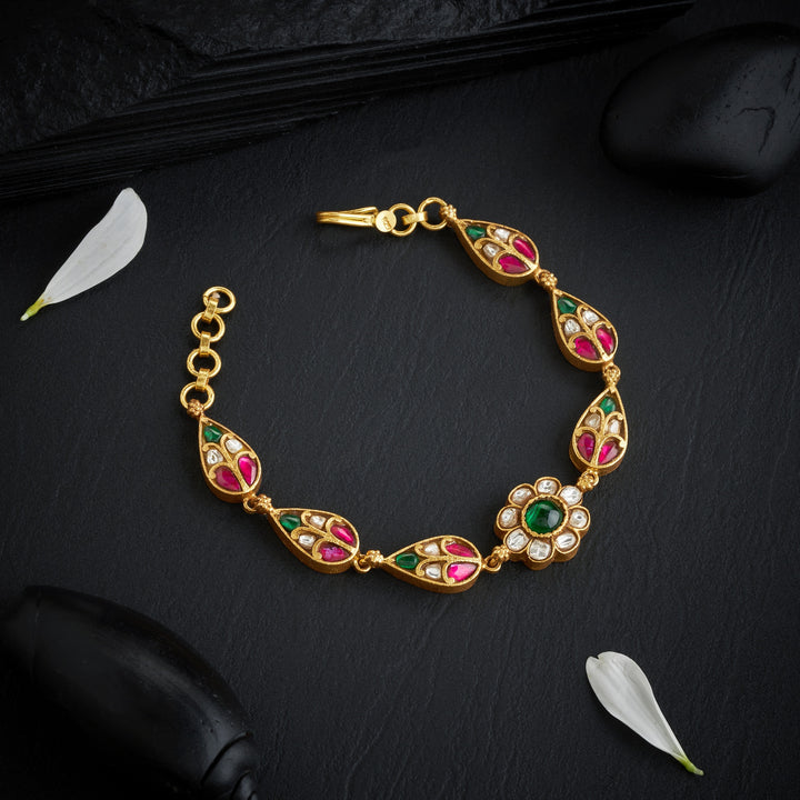 Pear Pushpa Kundan Bracelet