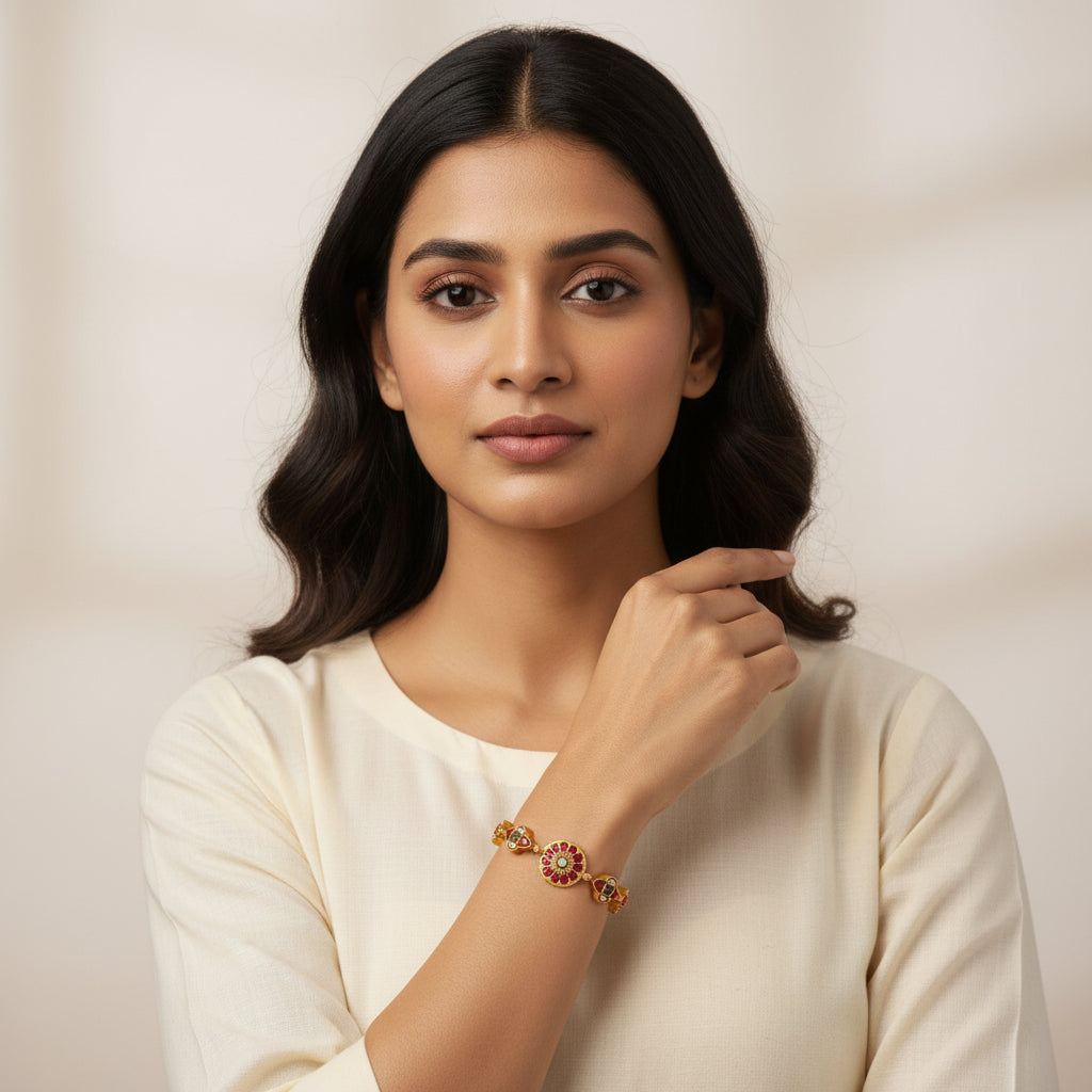 Fleur Kundan Bracelet