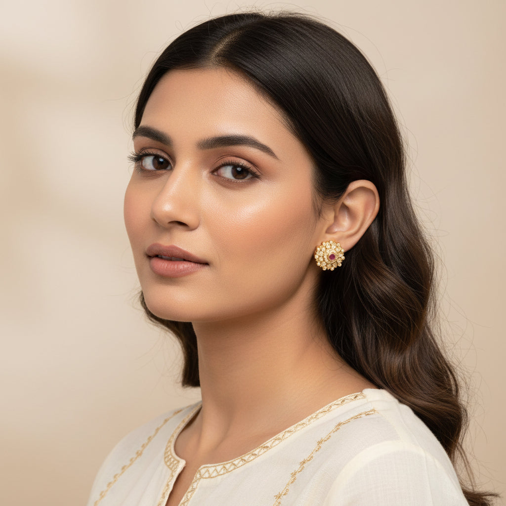 Stone Rosara Studs