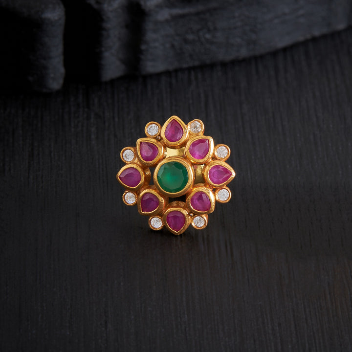 Crimson Petal Stone Studs