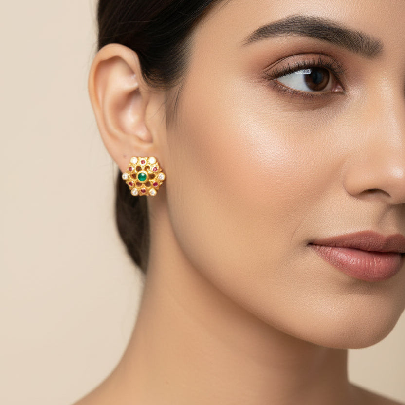 Parijata Luxe Stone Studs