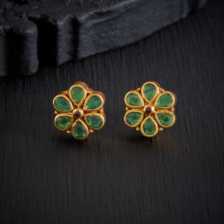 Green-Flora Stone Studs