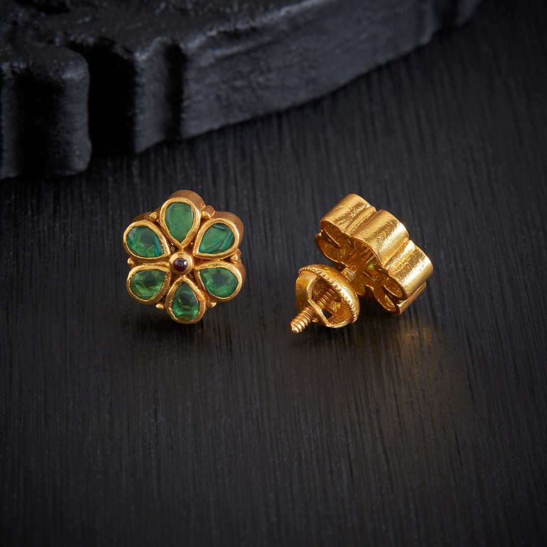 Green-Flora Stone Studs