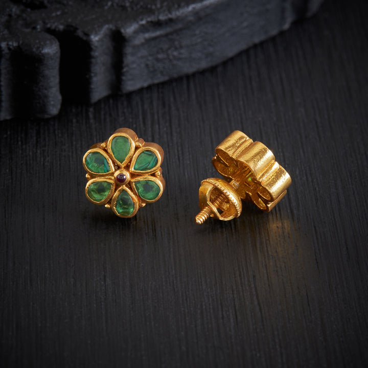 Green-Flora Stone Studs