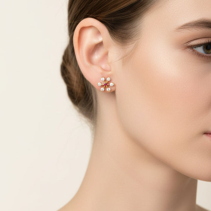 Petal Sparkle Stone Studs