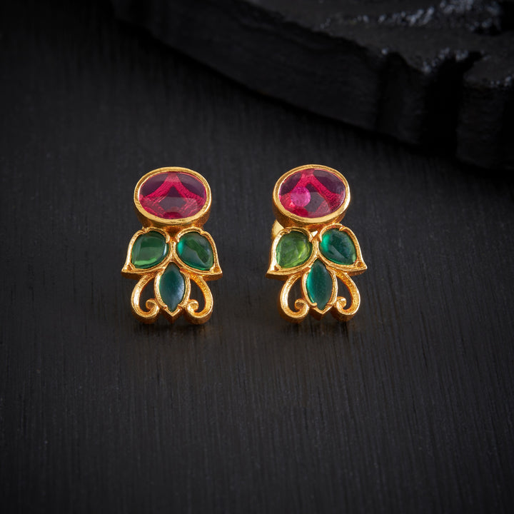 Oval-Leaves Stone Studs