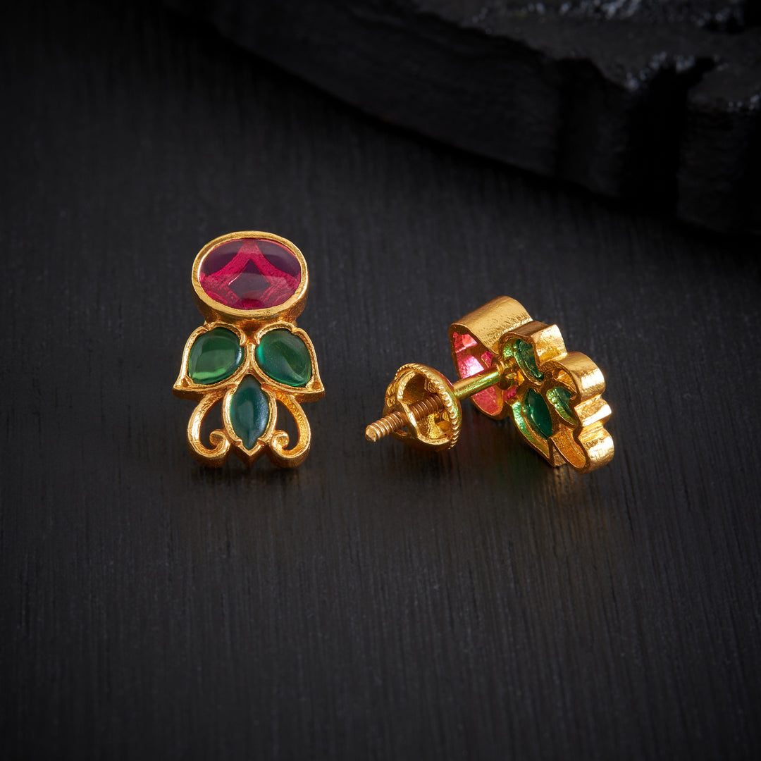 Oval-Leaves Stone Studs