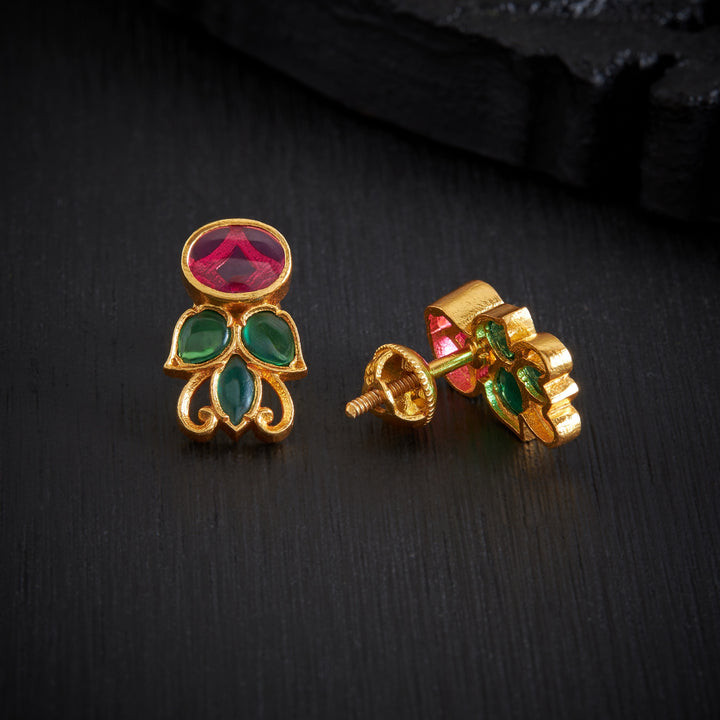 Oval-Leaves Stone Studs