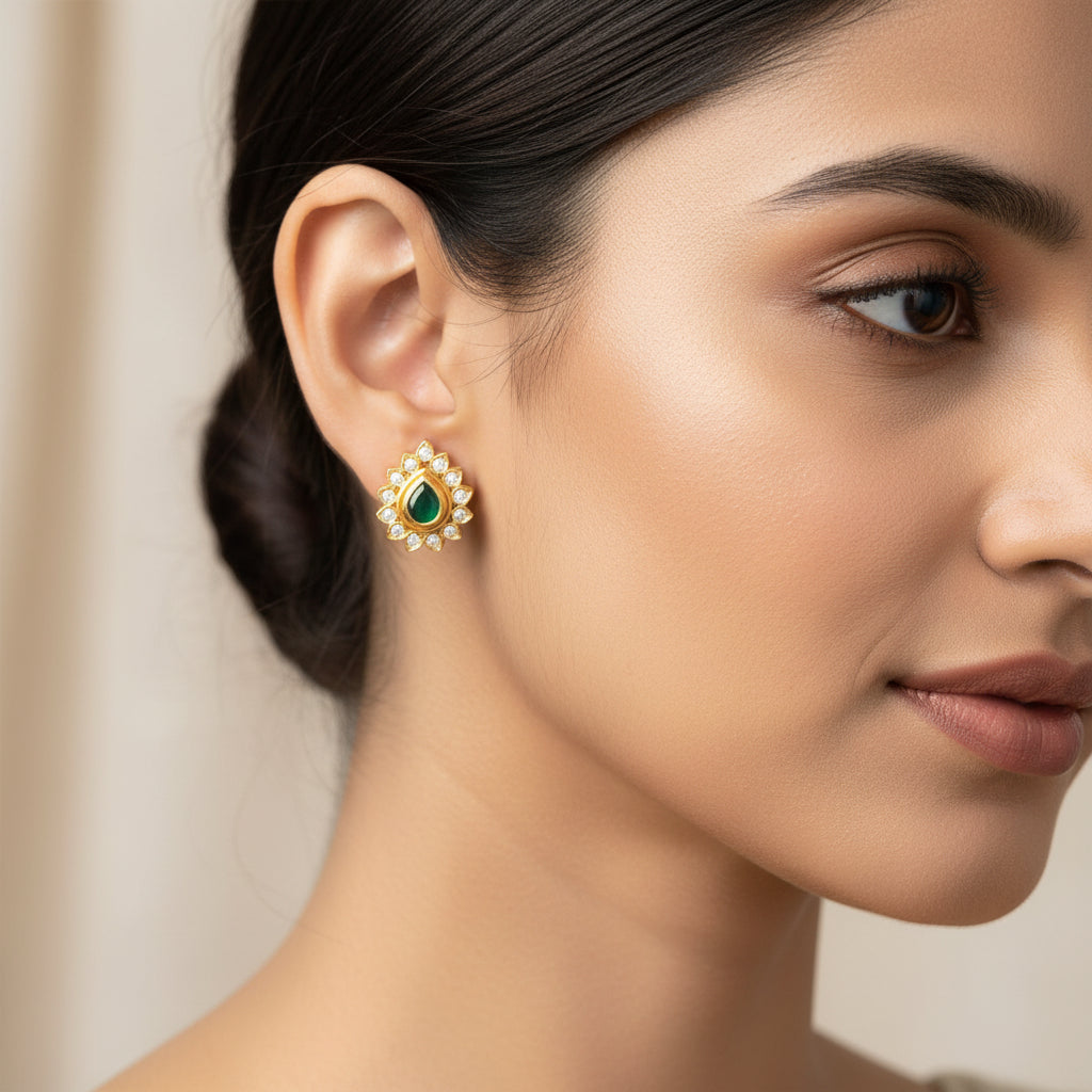 Pear-Glow Stone Studs