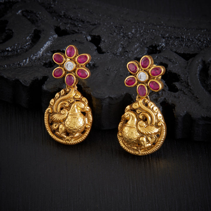 Blossom-Peacock Nakshi Danglers