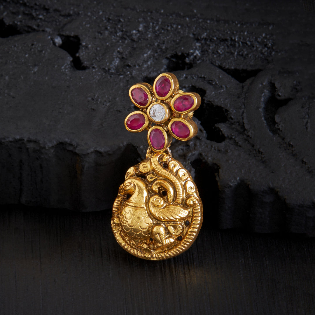 Blossom-Peacock Nakshi Danglers