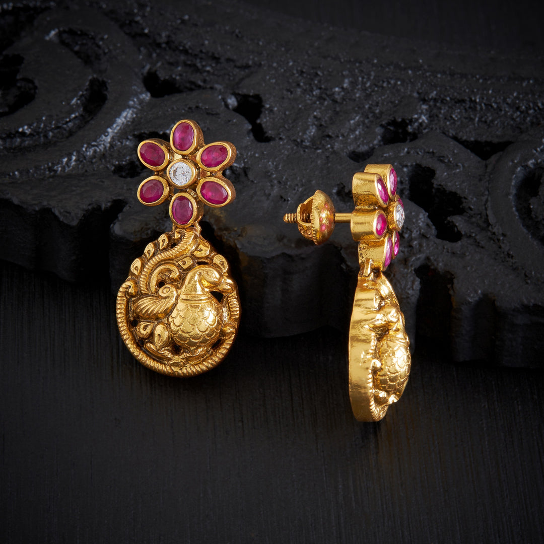 Blossom-Peacock Nakshi Danglers