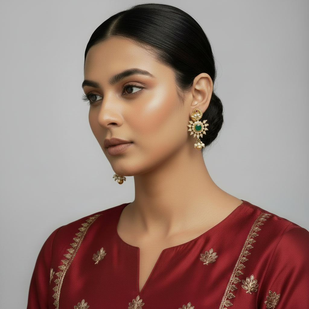 Mayura Manjari Stone Danglers