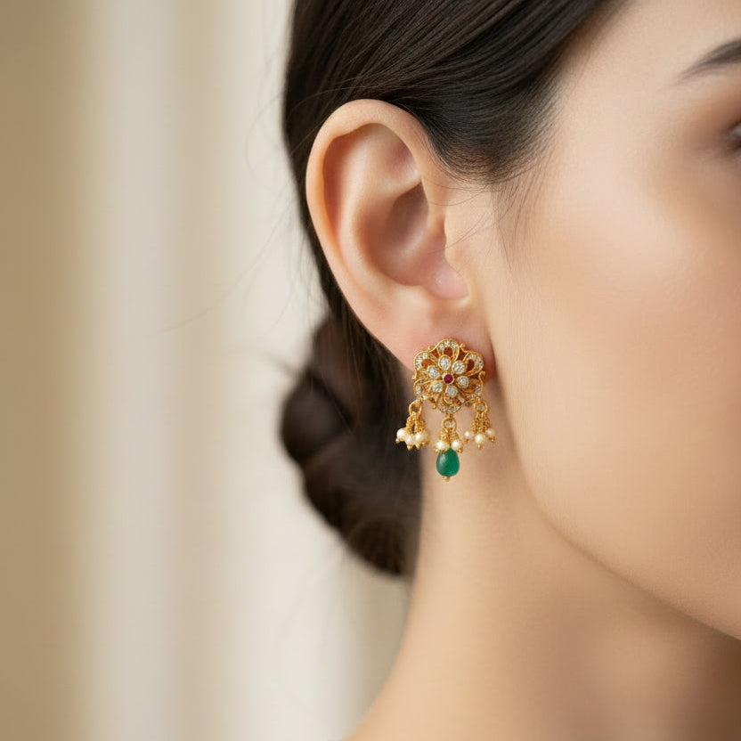 Floral of Stone Studs