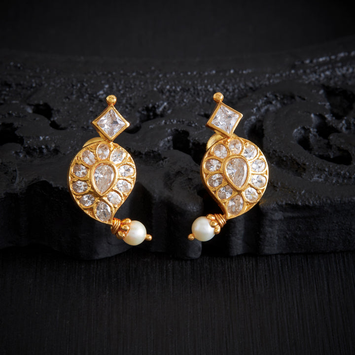 Mango-Sparkle Stone Studs