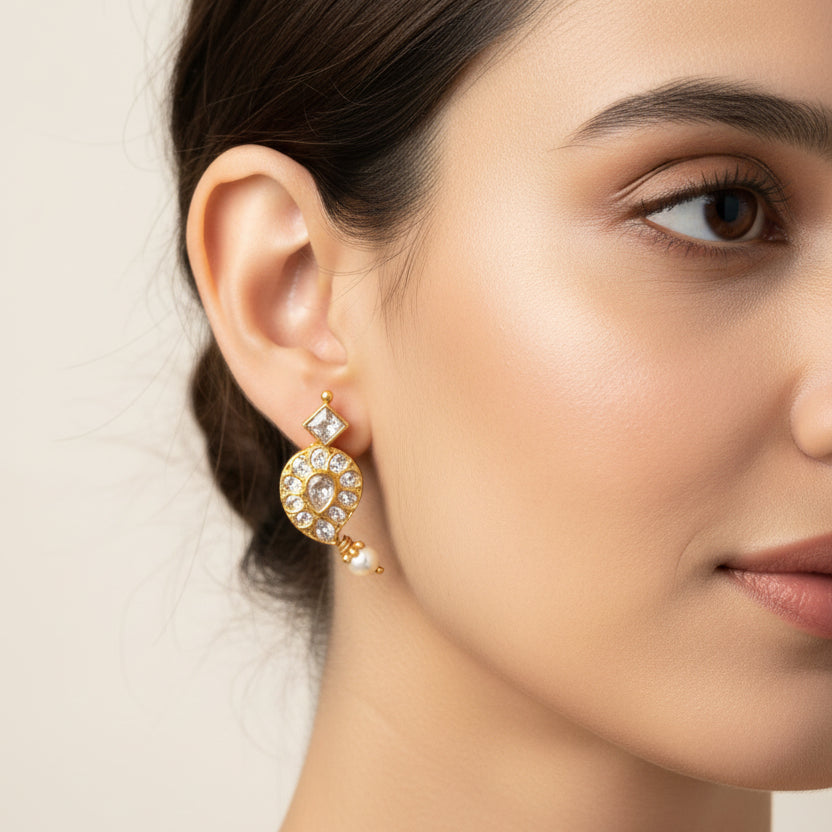 Mango-Sparkle Stone Studs