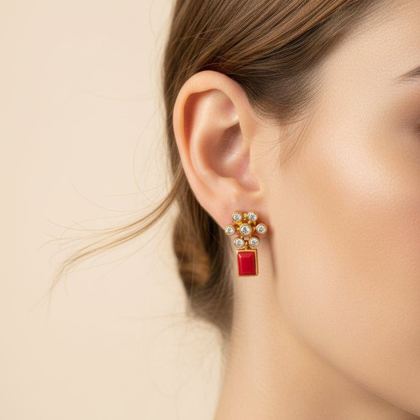 Coral-Flora Stone Studs