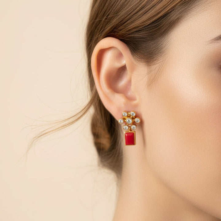 Coral-Flora Stone Studs