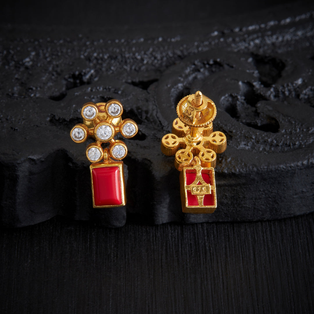 Coral-Flora Stone Studs