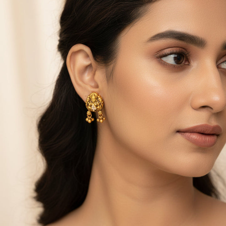 Lakshmi-Sparkle Temple Studs