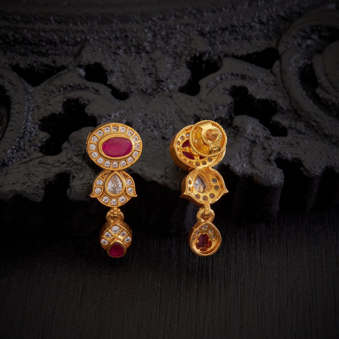 Manikya Pear Stone Danglers