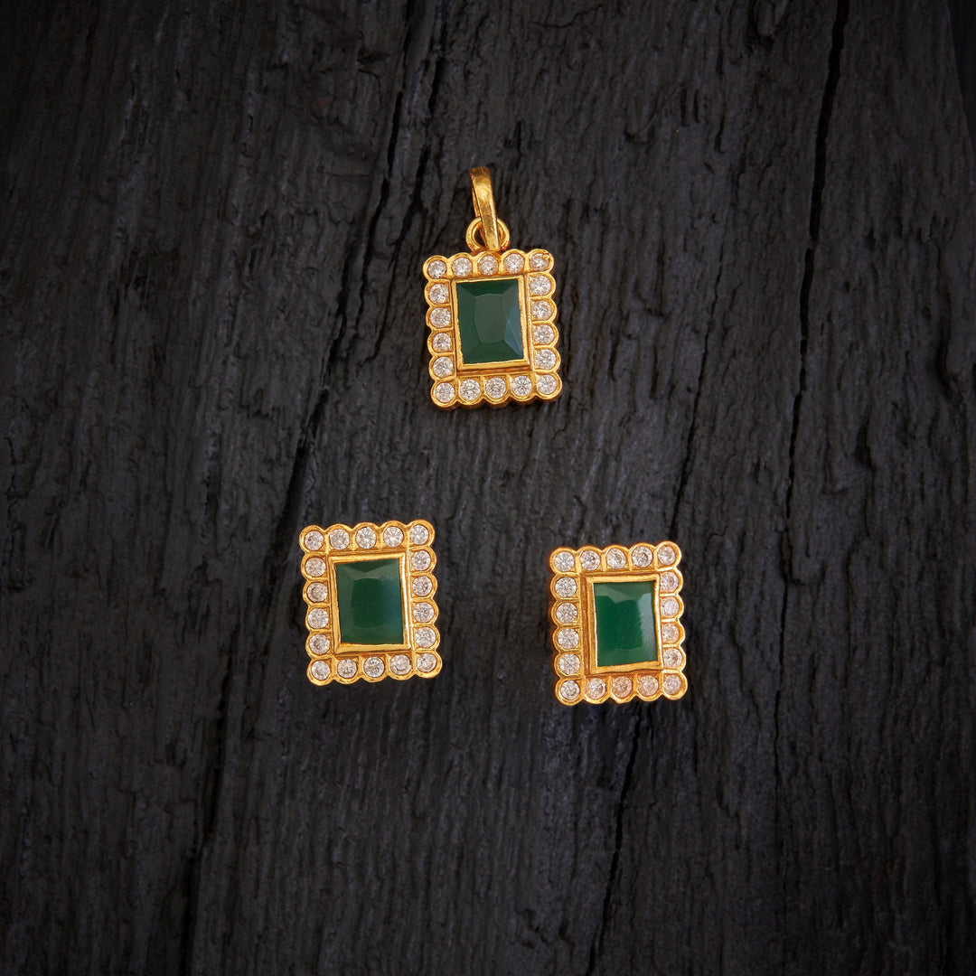 Recta-Green Pendant Set