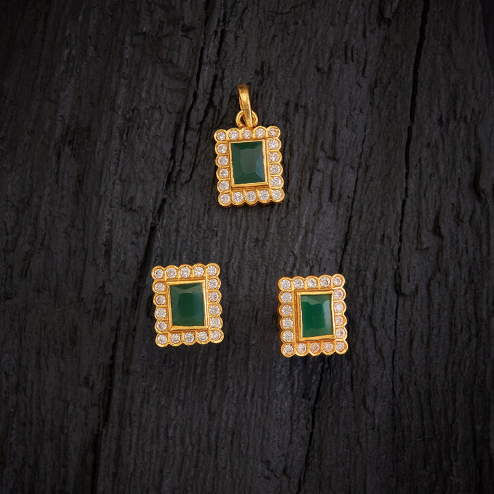 Recta-Green Pendant Set
