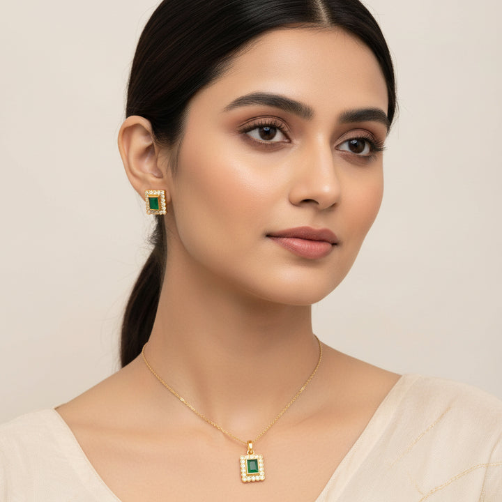 Recta-Green Pendant Set