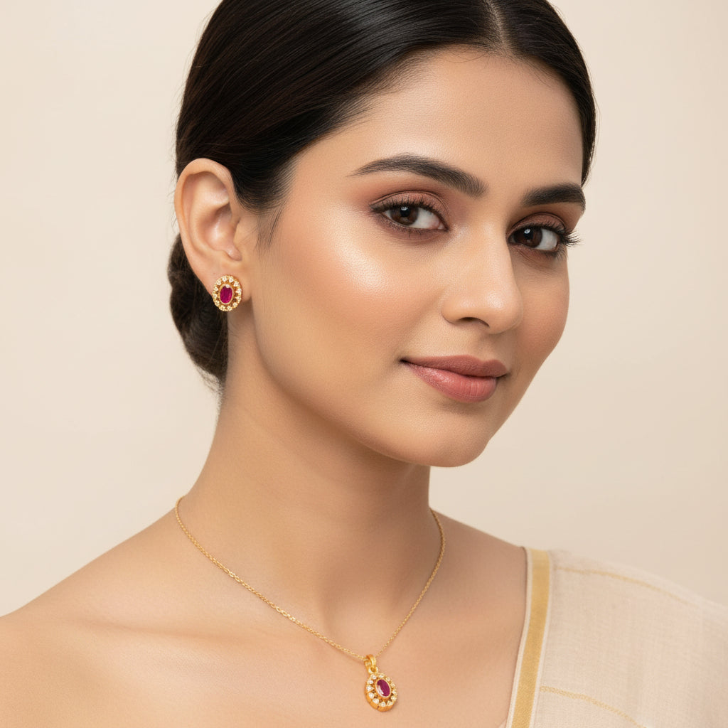 Kusuma Luxe Stone Pendant Set