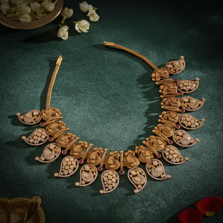 Maangira Mayur Polki Necklace
