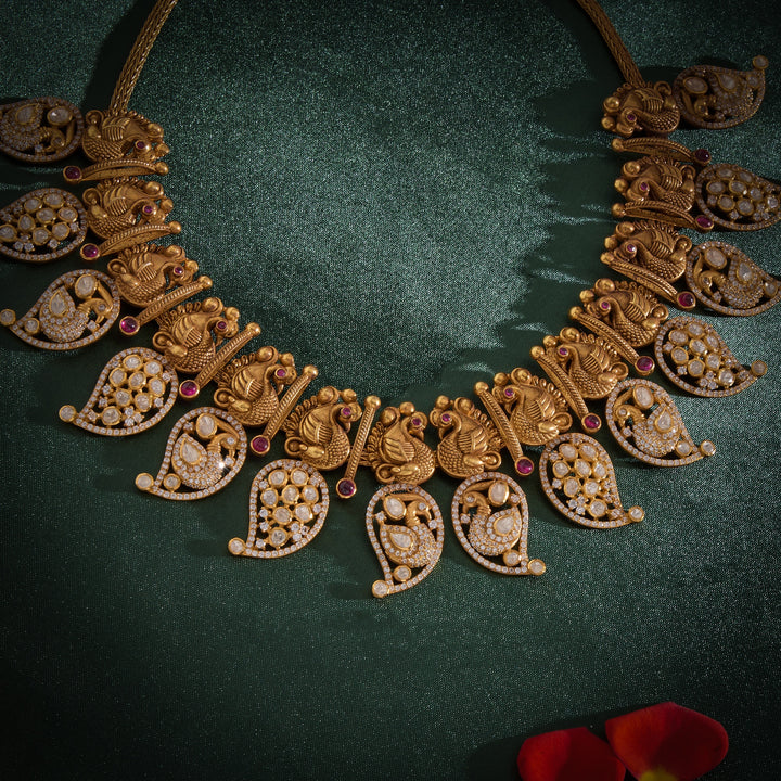Maangira Mayur Polki Necklace