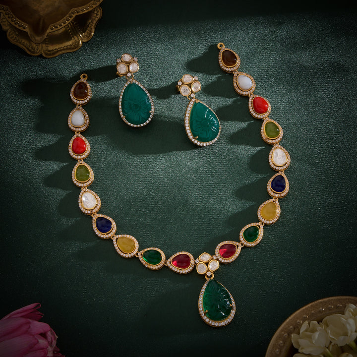 Nava-Pear Jyothi Necklace Set