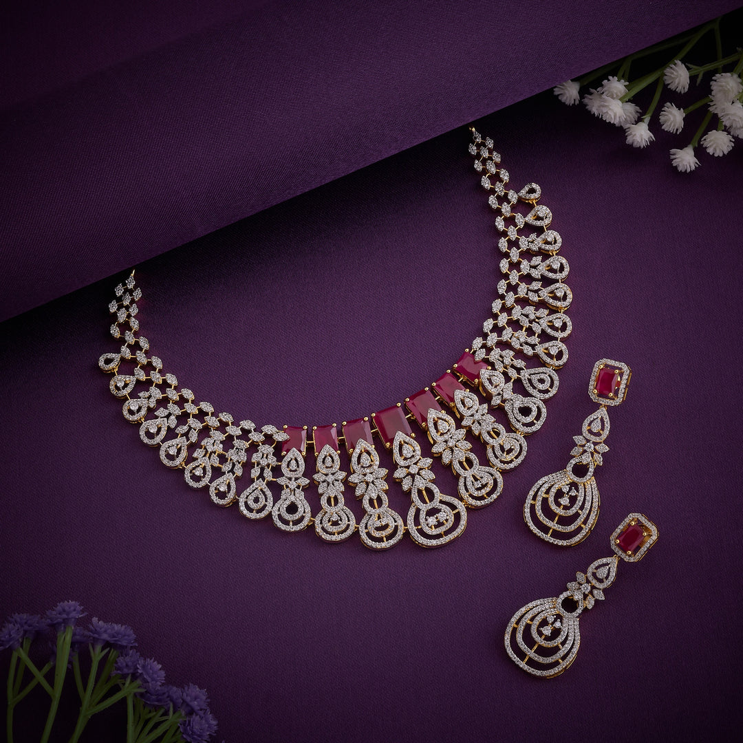 Rectapearelle Cz Necklace Set