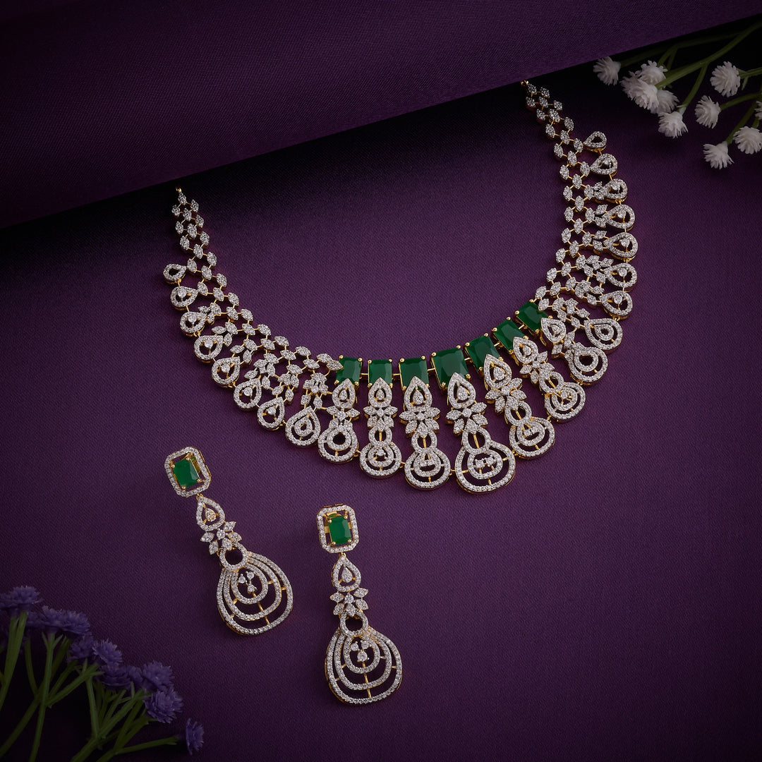 Rectapearelle Cz Necklace Set