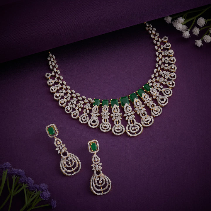 Rectapearelle Cz Necklace Set