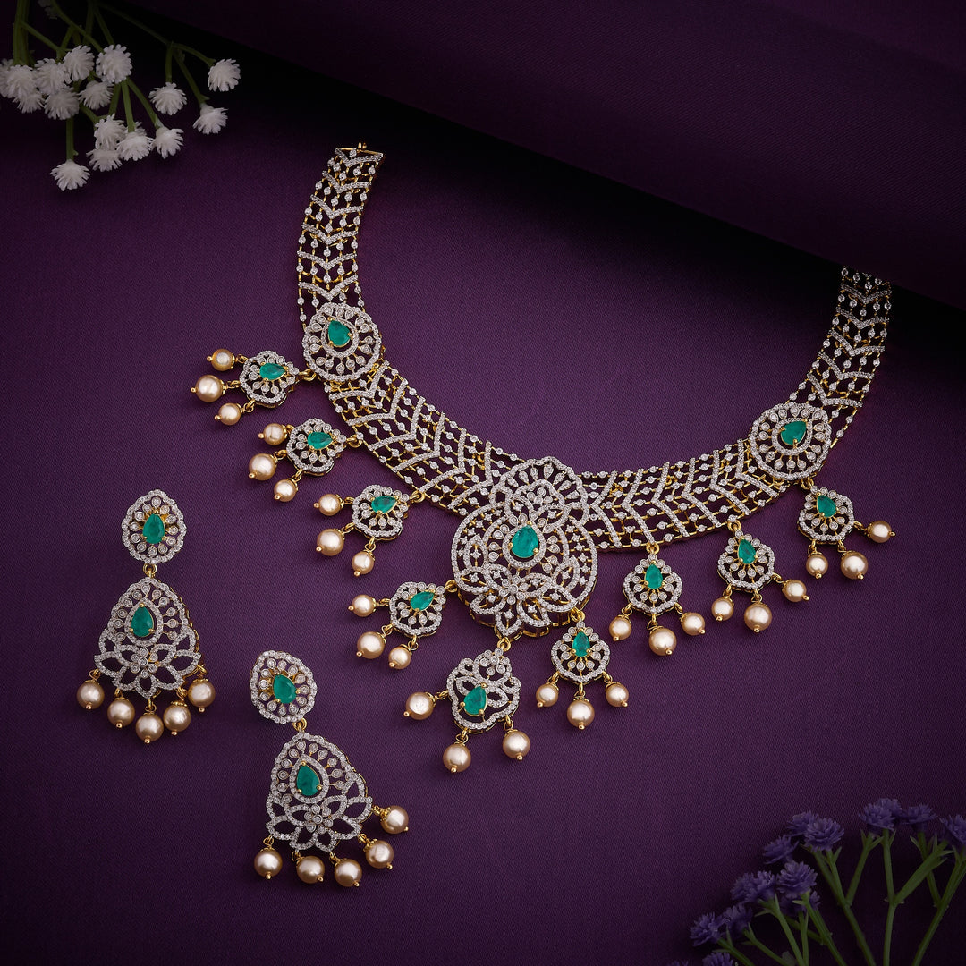 Sleek CZ Necklace Set