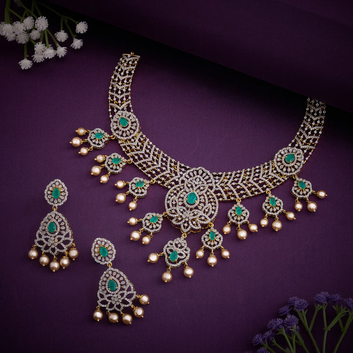Sleek CZ Necklace Set