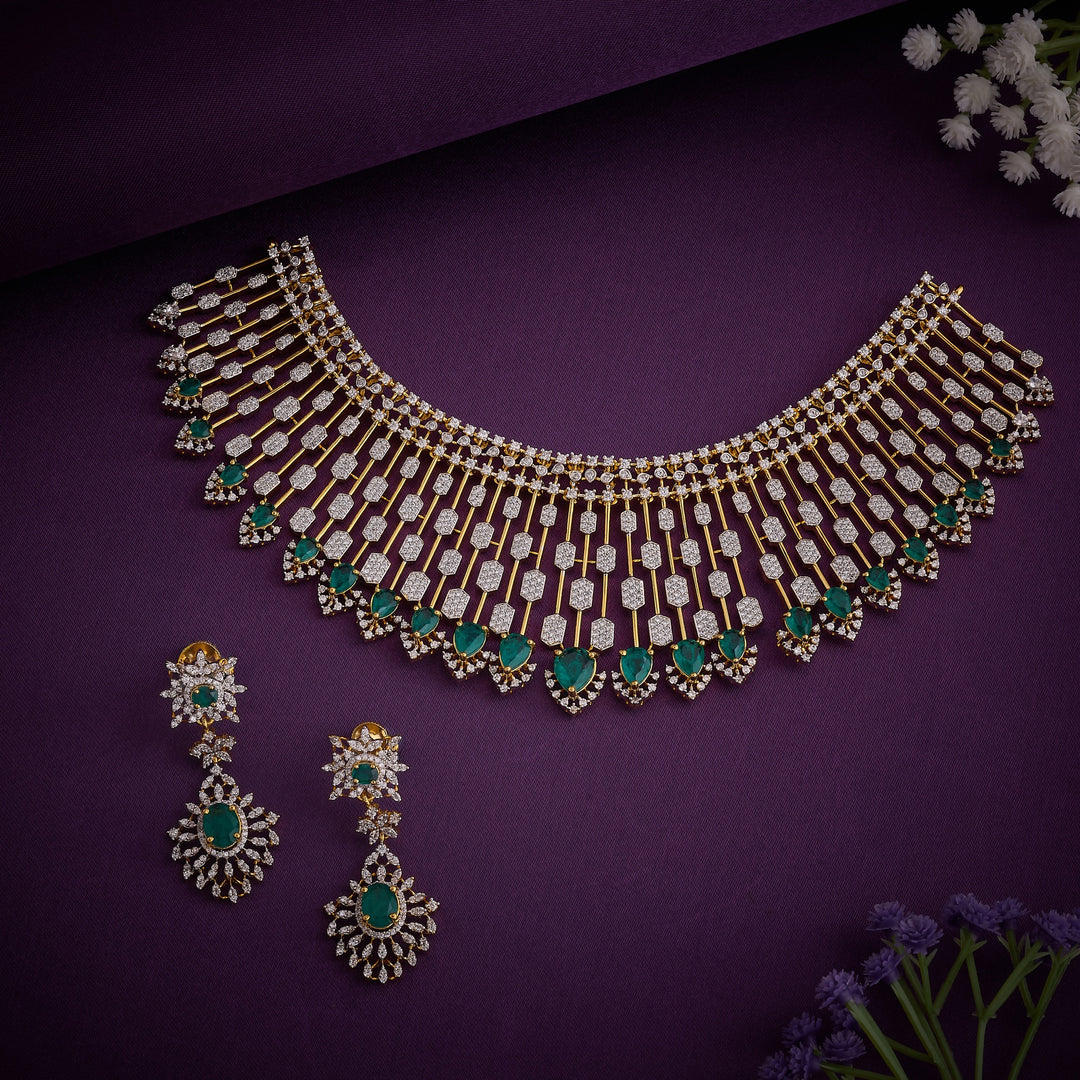 Green Muse CZ Necklace Set
