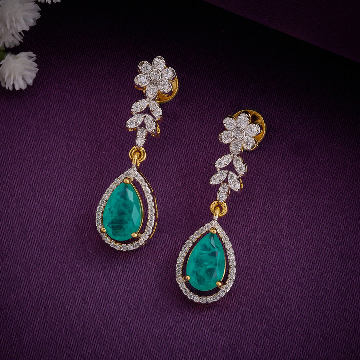 Green Petalia CZ Necklace Set