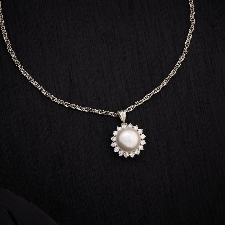 Flower-Pearl Chain Pendant Set