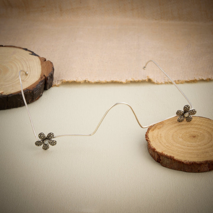 Floral Oxidised Face Frame