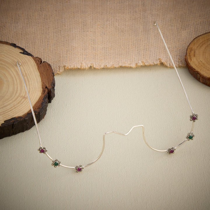 Three-Phool Oxidised Face Frame