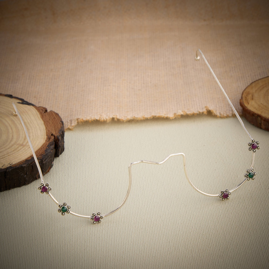 Three-Phool Oxidised Face Frame