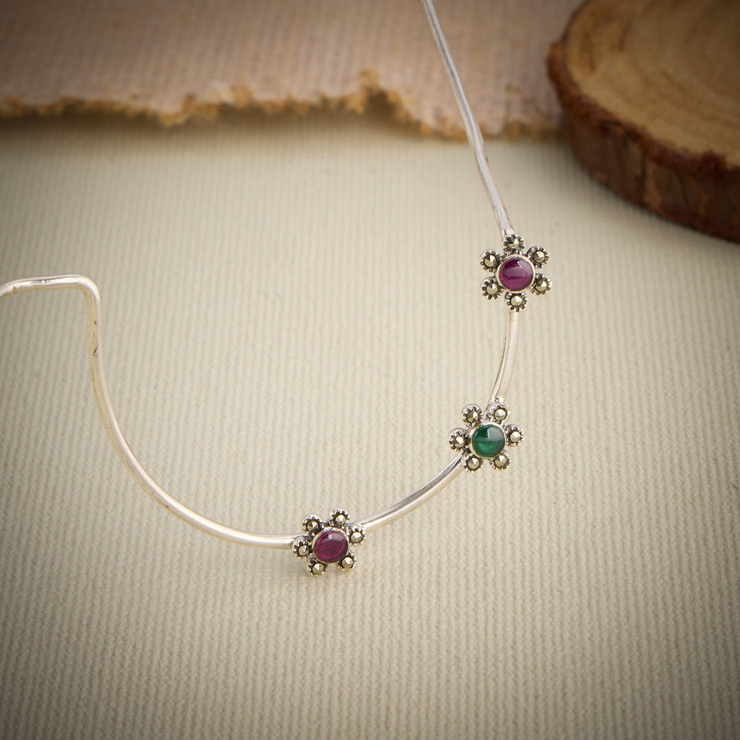 Three-Phool Oxidised Face Frame