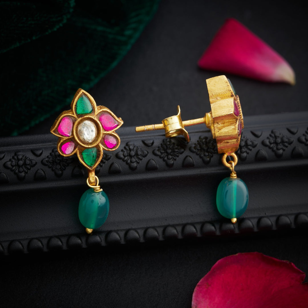 Moti & Panna Kundan Studs